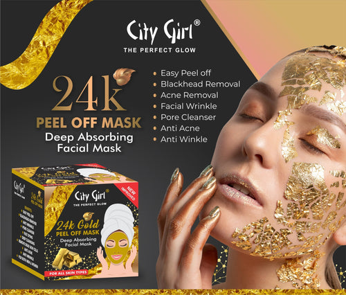 City Girl - Whitening 24k Peel Off Mask Jar (100g)
