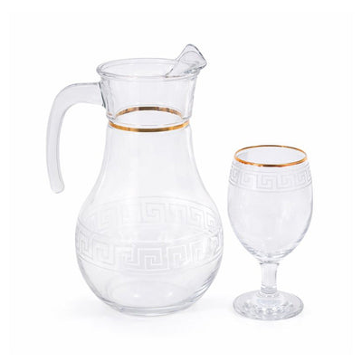 WATER SET 7PC PSB HAND CUT GOLD BISTRO 96933-B018