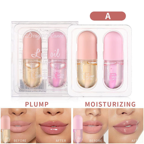 Dragon Ranee - Natural Moisturizing Lip Plumping Lip Oil 2pc Set A