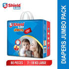 Shield Baby Diapers Large Pack Jumbo size 4 80Pcs
