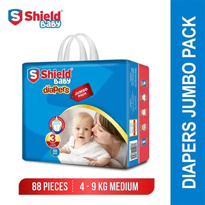 Shield Baby Diaper Jumbo Pack Medium Size 3 (88 Pieces)