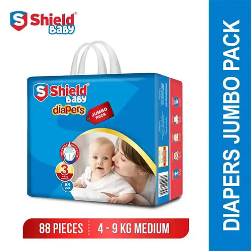 Shield Baby Diaper Jumbo Pack Medium Size 3 (88 Pieces)