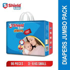 Shield Baby Diapers Jumbo Small size 2 96Pcs