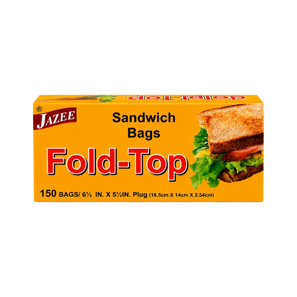 JAZEE SANDWICH BAGS FOLD TOP 150BAGS PC