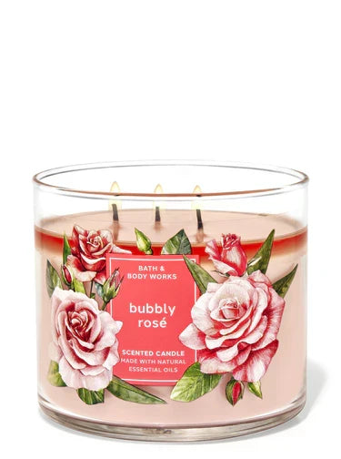 Bath & Body Works - Bubbly Rose 3 Wick Candles 414gms