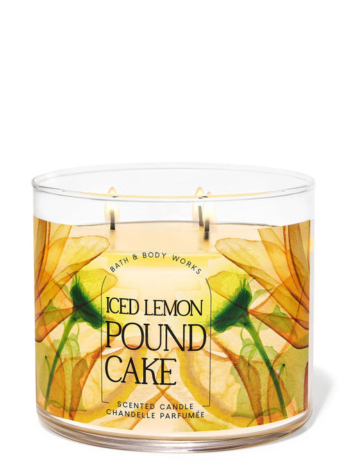 Bath & Body Works Iced Lemon Poundcake 3 Wick Candles 414gms