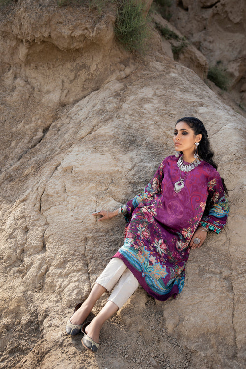 Sapphire - Printed Viscose Charmeuse Shirt