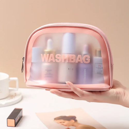 The Original - Premium Faux Leather Portable Multifunctional Cosmetic Wash Bag Pink
