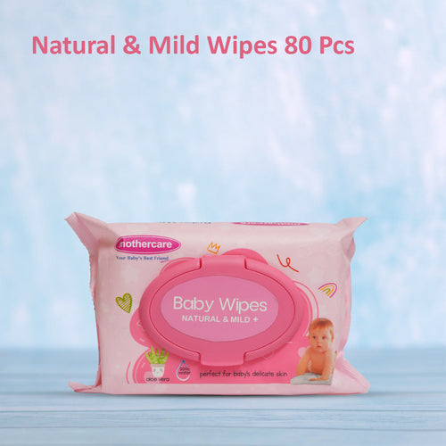 Mothercare - Wipes Natural & Mild (pink) 80pcs