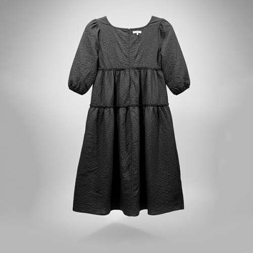 Vybe - Textured Black Midi Dress