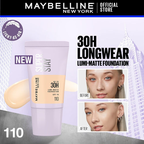 Maybelline New York - Superstay Lumi Matte Liquid Foundation With Spf-16, 30h Weightless Longwear, 18ml, (shade 110)