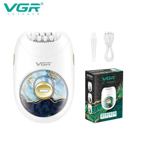 Vgr - V-706 Cordless Professional Women Epilator With 18 Tweezers For Face, Legs, Underarms & Bikini Area