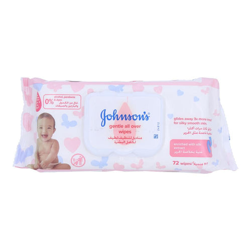 JOHNSONS BABY WIPES GENTLE ALL OVER SILK EXTRAC WITH CAP 72P