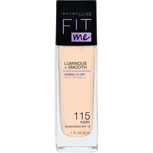 Maybelline New York- Fit Me Luminous Smooth Liquid Foundation - 115 Ivory - For Normal To Dry Skin