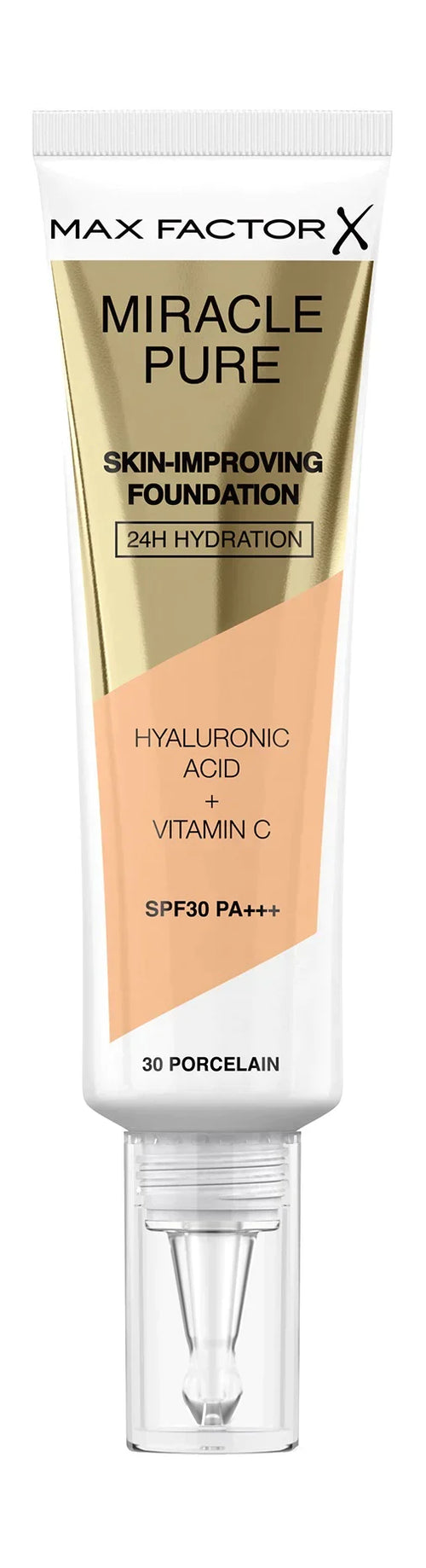 Max Factor - Miracle Pure Skin Improving Foundation 24h Hydr Spf 30 30 Porcelain 30 Ml