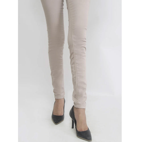 Zeen Cotton Denim Pants Beige