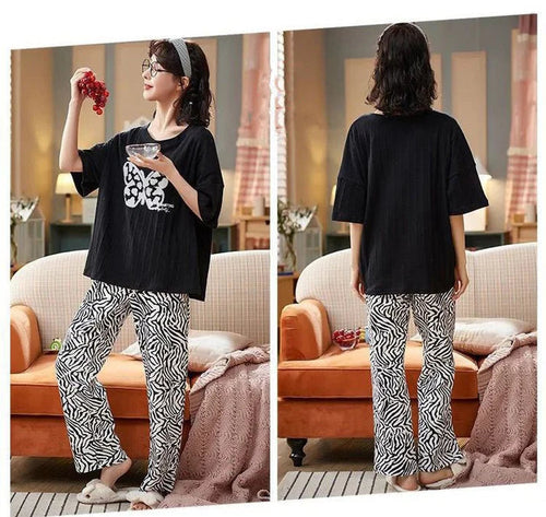 Vybe - Black Butterfly Printed Pj Suit