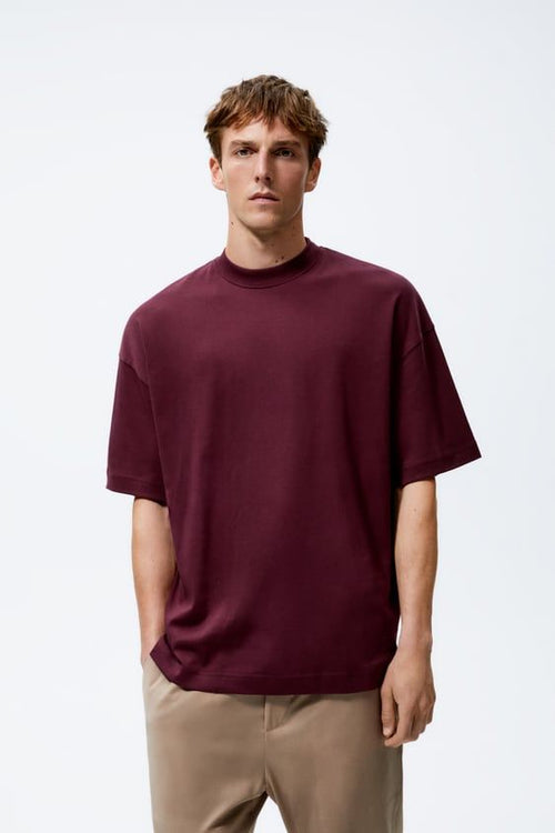 Vybe - Premium Drop Shoulder Tee For Men - Maroon