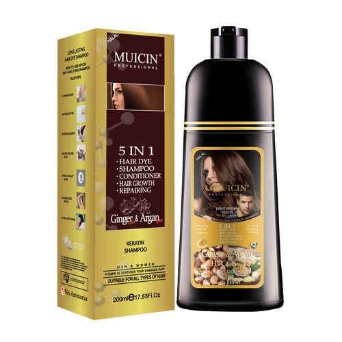 Muicin - 5 In 1 Hair Color Shampoo With Ginger & Argan Oil