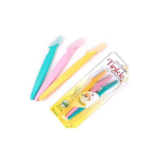 Tinkle- 3-piece Eyebrow Razor Kit Pink/yellow/blue