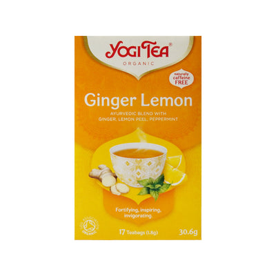 YOGI TEA ORGANIC GINGER LEMON CAFFEINE FREE17 TEA BAGS 30.6