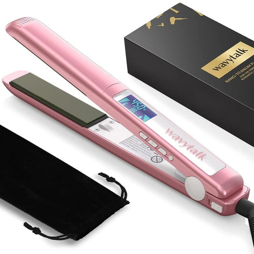 Wavytalk - Salon Flat Iron Hair Straightener Negative Ion Function With Titanium Plates
