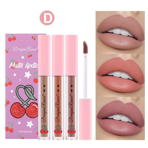 Dragon Ranee - 3pcs Matte Lipsticks Set D