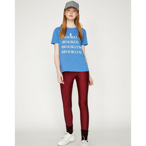 Koton Letter Printed T Shirt Indigo
