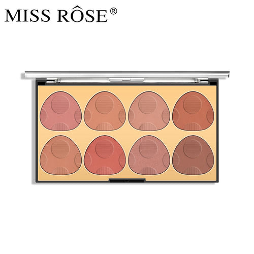 Miss Rose - 8 Colors Blush & Highlight Makeup Palette 19.2g 7004-016n