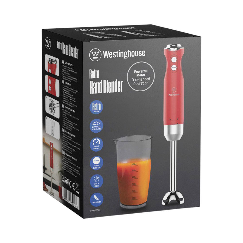 WESTINGHOUSE HAND BLENDER RETRO (WITH BEAKER) WKHBSB270RD