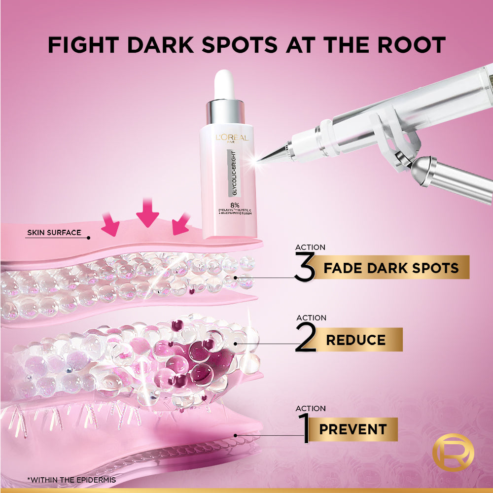 LOREAL GLYCOLIC BRIGHT ANTI DARK SPOT MELASYL SERUM 30ML