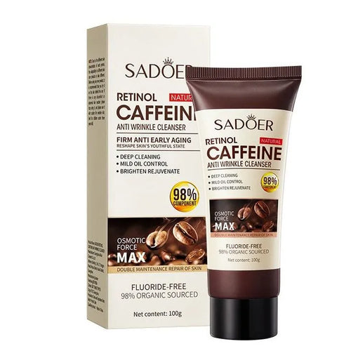 Sadoer Facial Cleanser Anti-wrinkle Foam Deep Cleaning & Moisturizing Oil Control Caffeine Face Wash 100g Sd01499
