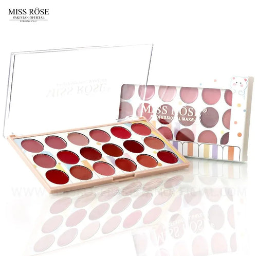 Miss Rose 18 Colors Matte Long Lasting Waterproof Lip Cream Palette 18g 7301-006m