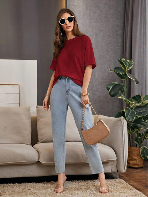Vybe - Knitted T-shirt Maroon