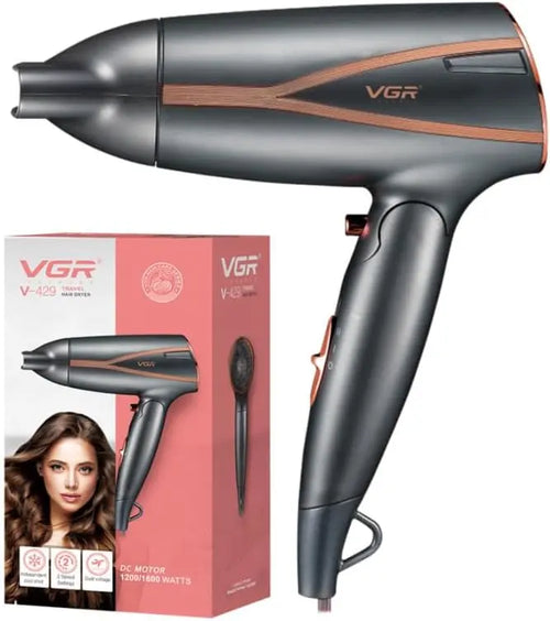 Vgr - Foldable Hair Dryer 1200/1600w Dc Motor Dual Voltage 2 Speed Settings V429