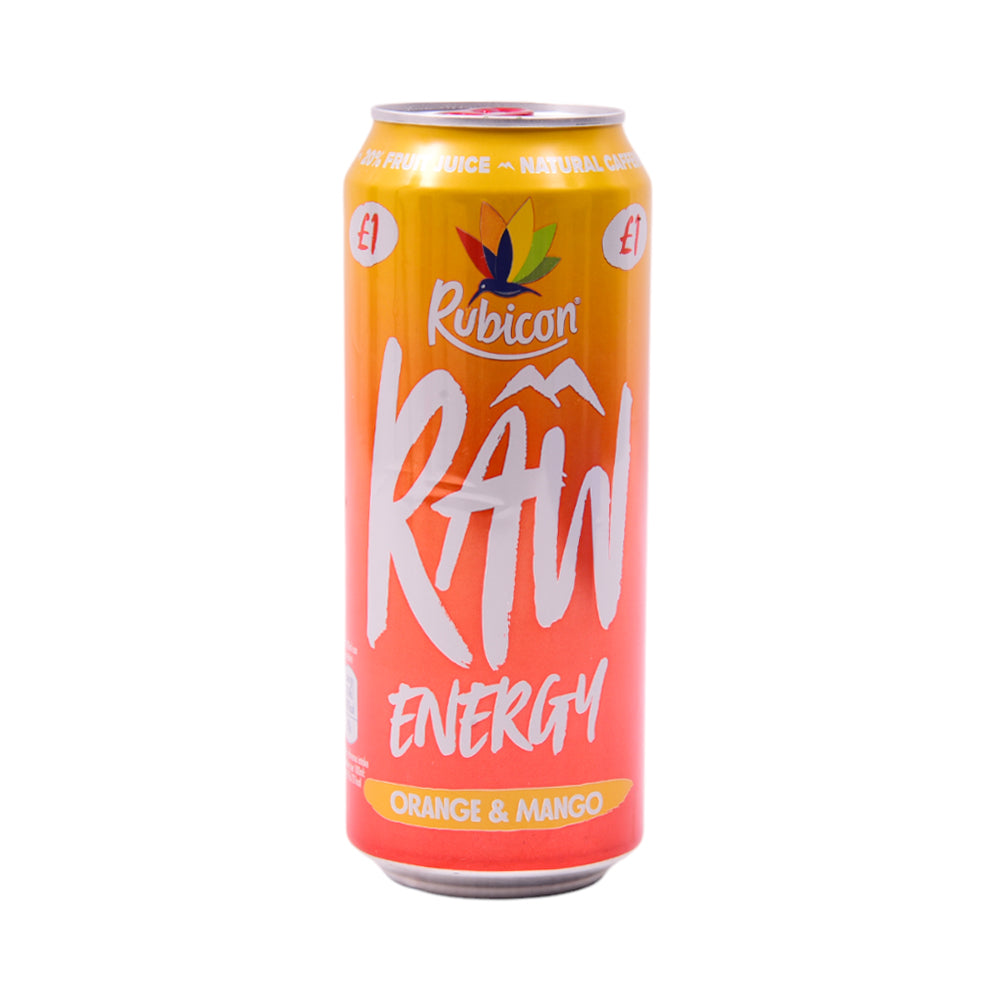 RUBICON RAW ENERGY DRINK ORANGE & MANGO TIN 500 ML