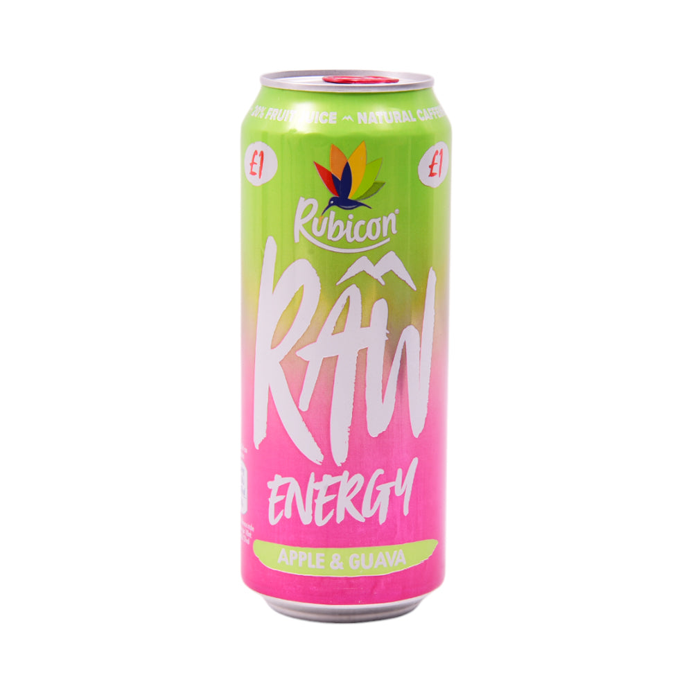 RUBICON RAW ENERGY DRINK APPLE & GUAVA TIN 500 ML