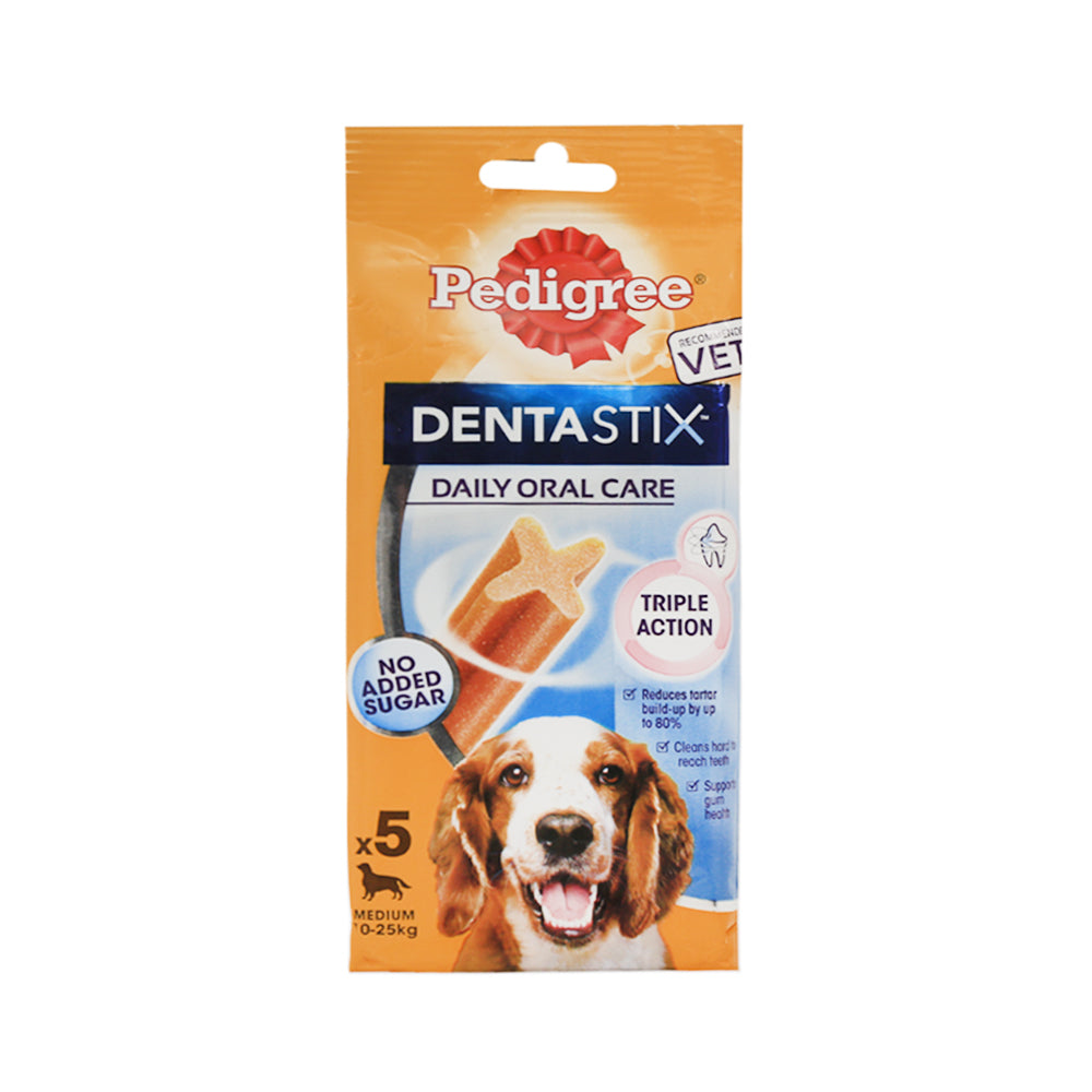 PEDIGREE DOG DENTASTIX TRIPLE ACTION ORAL CARE X5 128 GM