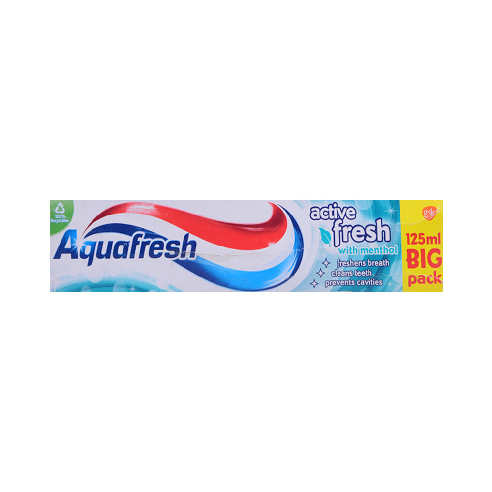 AQUA FRESH TOOTH PASTE ACTIVE FRESH WITH MENTHOL 125 ML