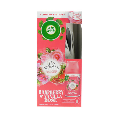 AIR WICK AIR FRESHNER WITH MACHINE RASPBERRY VANILLA ROSE 25