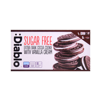 DIABLO COOKIE EXTRA DARK COCOA WITH VANILLA SUGAR FREE 176 GM