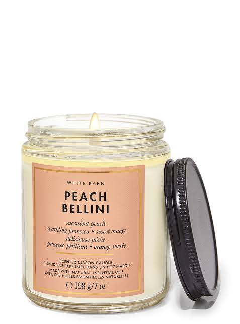 Bath & Body - Works Peach Bellini Single Wick Candles 198g