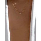 Shein - Rhinestone Flower Charm Necklace