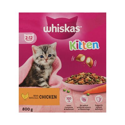 WHISKAS CAT FOOD CHICKEN 2-12 MONTH 800 GM