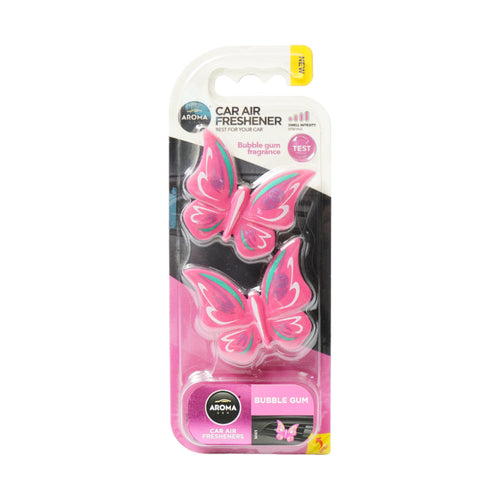 AROMA CAR AIR FRESHENER DOUBLE BUTTERFLY BUBBLE GUM