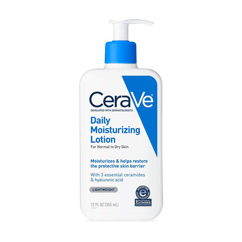 Cerave- Daily Moisturizing Lotion Face & Body Lotion For Dry Skin With Hyaluronic Acid Fragrance Free 12 Ounce, 355 Ml
