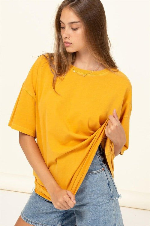 Vybe - Drop Shoulder T-shirt - Mustard