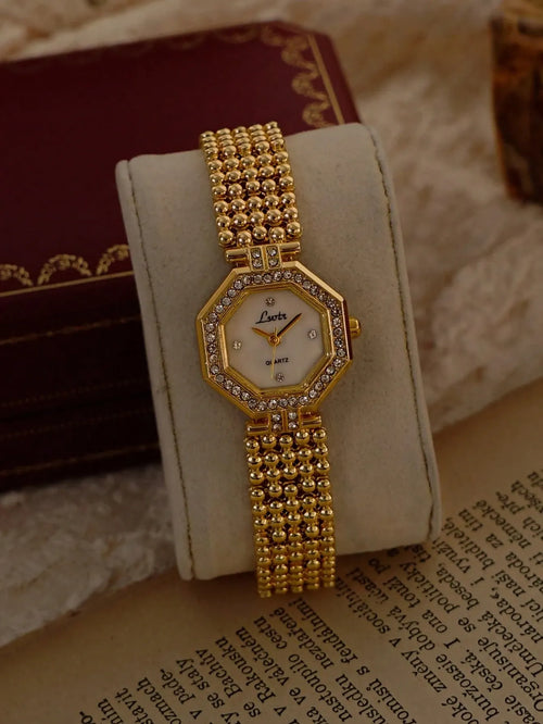 Shein - 1pc New French Elegant Fashion Rhinestone Waterproof Women's Watch