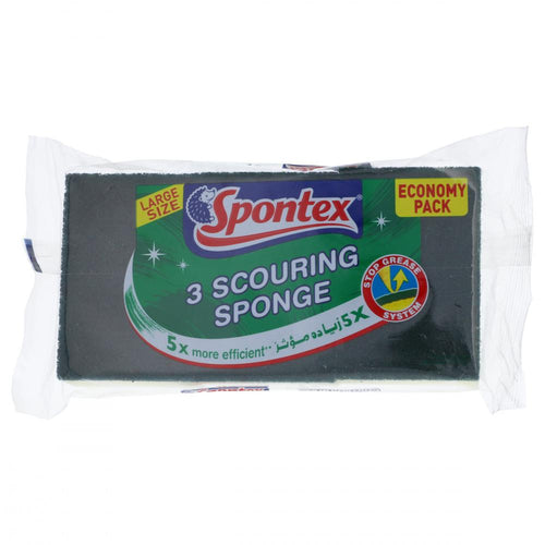SPONTEX 3 SCOURING SPONGE LARGE SIZE