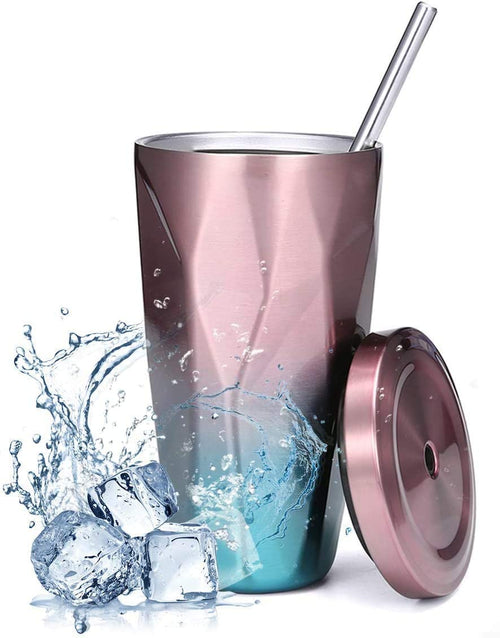 Home.co - Diamond Tumbler With Lid & Straw - Random Color